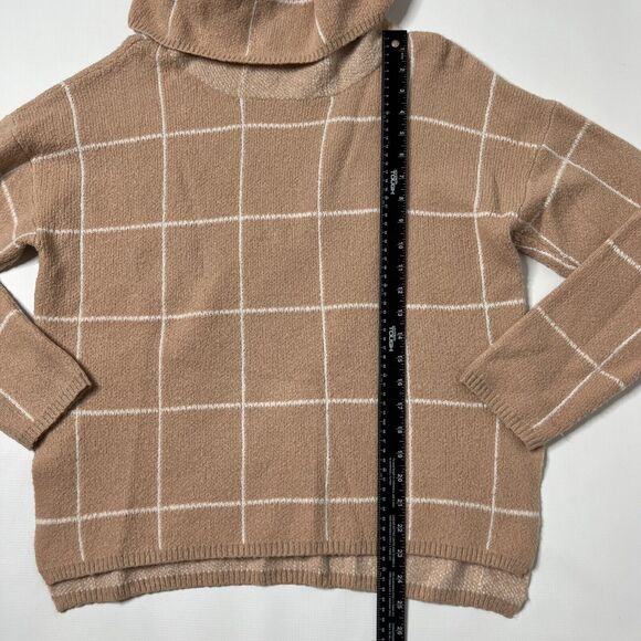 Lulus Small Pullover Sweater Pink Windowpane Turtleneck Stretch Side Slit Womens - Picture 5 of 9